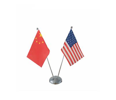 China Small Cheap FLYING Promotion Metal Pole Desk Flag for sale