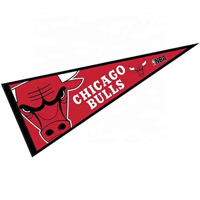 China Health Care Institutes Wholesale Decorative Triangle Felt NBA Pennant Banner /NFL Decorative Chicago Bulls Pennant for sale