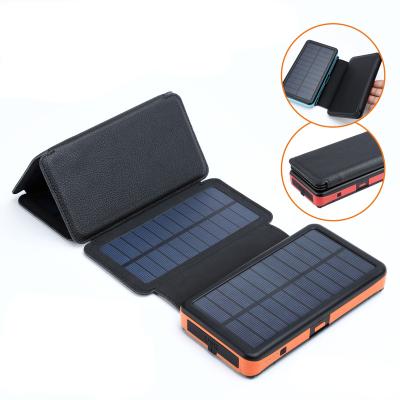 China Wholesale 1+4 Wireless Solar Panels 16000mAh Fast Multi-fold Mobile Charger Outdoor Support Charging Solar Power Bank for sale