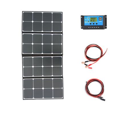 China Cheap price fluctuating best 100w folding solar charger solar cells 12 volt 110w foldable panels for sale