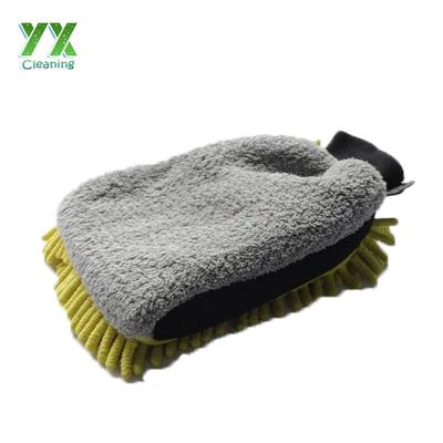 China Durable 3 IN 1 Professional Microfiber Wash Mitt with Coral Velvet for sale