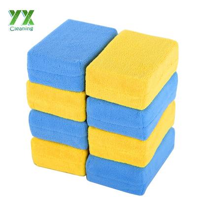 China Super Absorbent Microfiber Sponge Applicator, Pack of 8, Blue and Yellow, Size 5.8