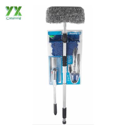 China Eco-friendly Antique 5 Pcs Wash Sets Foldable Dust Brush Car Care Wash Kit for sale