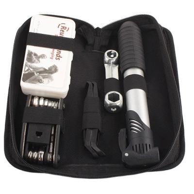 China 16 in 1 Multifunctional Bicycle Tools Repair Bag with Pump Bike Repair Kit 22*9.5*6cm for sale