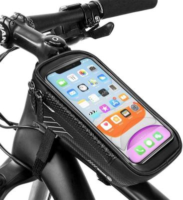 China Durable Bicycle Frame Holder Front Mount Waterproof Bike Handlebar Phone Bags for sale