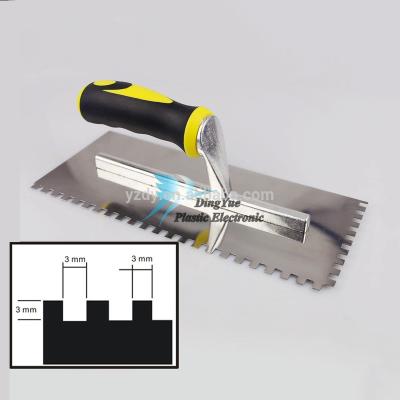 China 250X120mm SQUARE 3mmX3mm Notched Steel Plated Trowel - Tiling Tools for sale