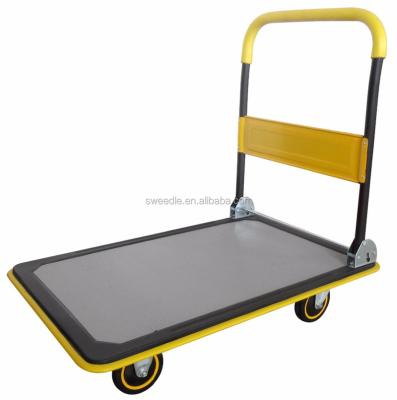 China Heavy Duty Steel Platform Hand Tolley 300kg Platform Hand Truck for sale