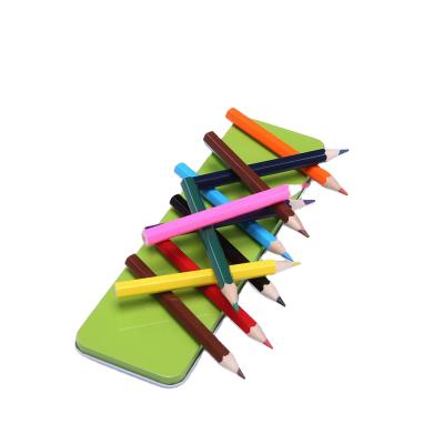 China Students use 12 color mini pencil with pencil case (3.5 inch color pencil) for sale