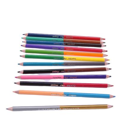 China Students Use 12 Pcs 2 Sides Double Color Wooden Color Pencil for sale