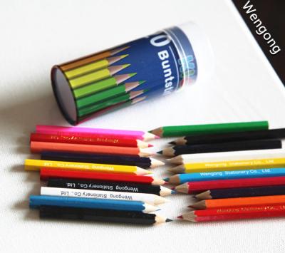 China School Writing 20pcs Mini Colored Pencils In Tin Tube Small Colored Pencil for sale