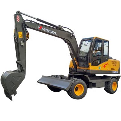 China Cultivate China 8 Ton Mini Wheel Digger Excavator With 0.32CBM Bucket DLS885-9M for sale