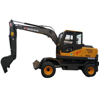 China Ditch Machine Wheel Digging Excavator 8 Ton In Running DLS885-9M 0.32CBM for sale