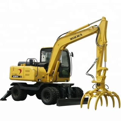 China Wolwa Mill 8ton Sugar Cane And Wood Wheel Excavator With Grab DLS880-9AG 0. 3m3 for sale