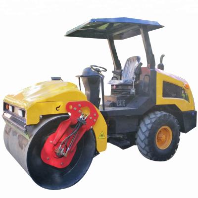 China Farms 4 ton road roller vibratory compactor with rubber tire and metal drum for sale