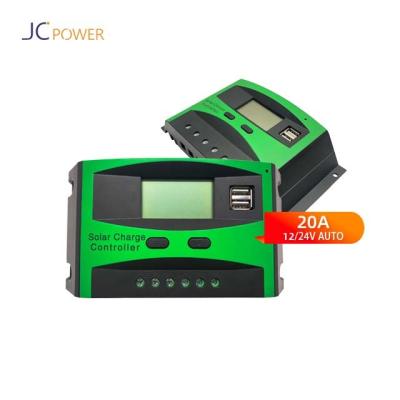 China Max Pv Voc 50v Charger Controller 20a Pwm Solar Charge Controller 20a 12v 24v Battery For Solar System for sale