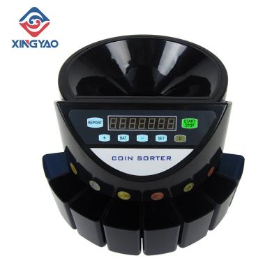 China Automatic EUR Coin Sorter/Counter For EURO Black Coins Counting Machine Mix Coin Value Counter 1100pcs for sale