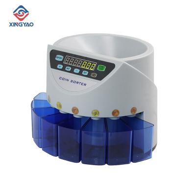 China Euro Value Blue Mix Sorter Coin Coin Counter For European Market Coins Counting Machine With 8 Money Tube 1100pcs for sale