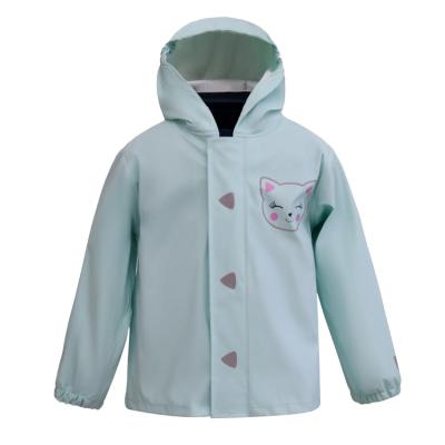 China PU Eco-friendly Waterproof Fabrics Welded Seams Windproof Kids Children Kids Raincoat Unlined for sale