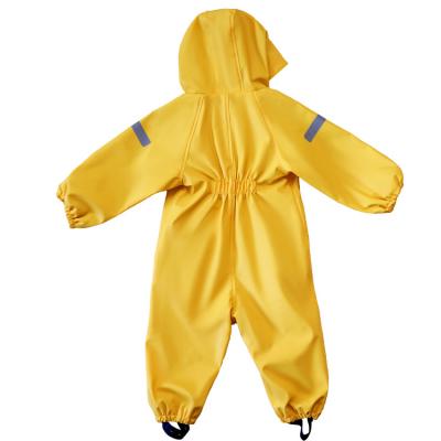 China Wholesale Newest Fashion Eco-friendly Cartoon Cute Kids Yellow Waterproof Raincoat for sale