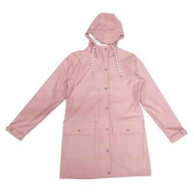 China Eco-Friendly Women Fashion Raincoat Waterproof Long Outdoor Rain Jacket for sale