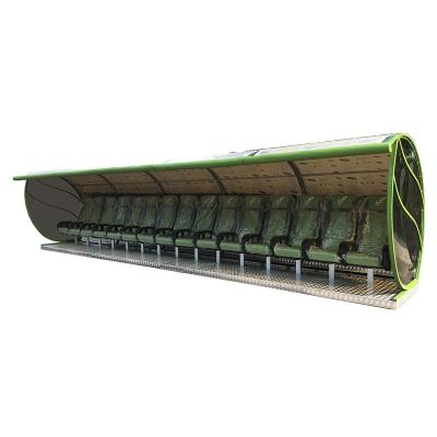 China Outdoor sport game soccer stadium soccer player benches with light green shield for sale