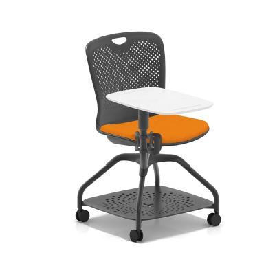 China School Chair Plastic Black Padded Ergonomic School Chair With 360 Degree Rotation Writing Board for sale