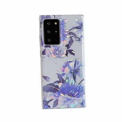 China Anti-fall Plated Laser Flower Mobile Phones Case For Samsung Note 20/s21FE Ultra Covers for sale