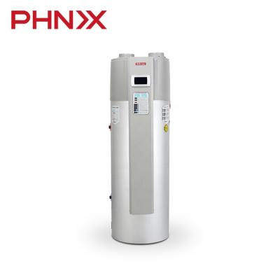 China Hotel PHNIX PASHW008-200LD-J all in one air heat pump environmental water heater, 200L stainless steel water tank for sale