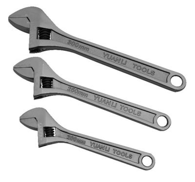 China Full Body Carbon Steel Polish Black Nickel Carbon Steel / Monkey Wrench Adjustable Wrench for sale