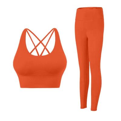 China Wholesale Sporty Breathable Clothing Yoga Shorts Woman Wear Gym 2 Piece Bra Fitness Set, Workout Clothing Sport Wear For Woman Fitness for sale