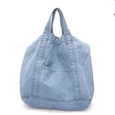 China 2021 New Fashion Denim Large Capacity One Shoulder Messenger Versatile Chic Literary Cloth Shopping Bag for sale