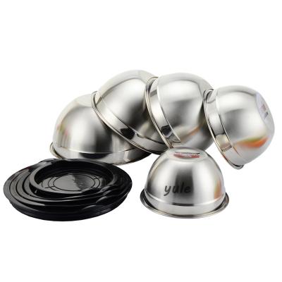 China Sustainable Supermarket Hot Selling Natural Steel Walmart 0.4MM Thickness 201 Stainless Steel Bowls 304 Material Bowls for sale