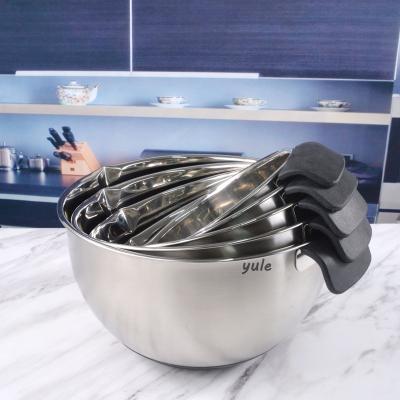 China Viable Factory Wholesale Stainless Steel Mixing Bowl With Handle Kitchen Bowl With Lids for sale