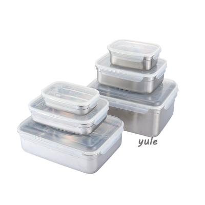 China Freshness Preservation Amazon Hot Selling Lunch Box With Lid Stainless Steel Storage Box Food Containers Freshness for sale