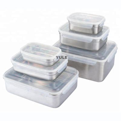 China Bento Lunch Box Wholesale Food Grade Food Containers Freshness Preservation 304 Stainless Steel Leakproof Heat Resistant for sale