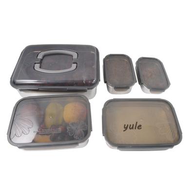 China Sustainable European American Korean Square Lids Kids Lunch Food Storage Containers Stainless Steel Lunch Box for sale