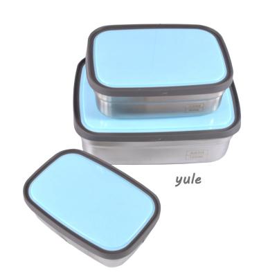 China Blue Color Freshness Preservation Tableware 304ss 430ss Picnic Stainless Steel Food Container Cool Storage Bowl Place Necessary for sale