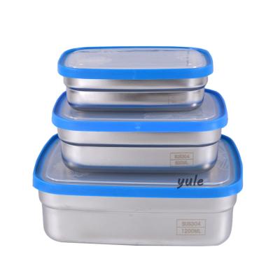 China 300 600 1200ml Stainless Steel Rectangle Amazon Success Food Grade Eco-Friendly Modern Style Steel Lunch Box for sale