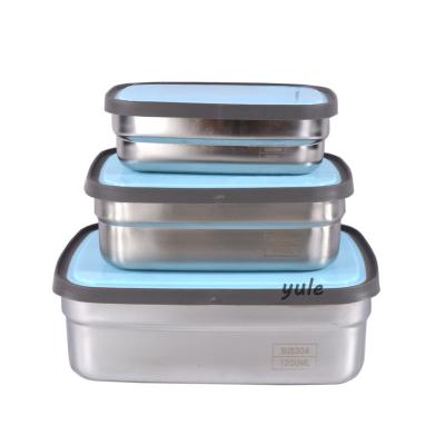 China Freshness Preservation Korean European Modern Style Stainless Steel Rectangle Multifunctional Useful Bowl for sale