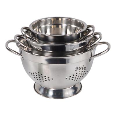 China Sustainable China Manufacturer Stainless Steel Colander Fruit And Vegetable Washing Basket for sale