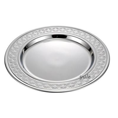 China Sustainable Stainless Steel Tray Charger Plate For Metal Plates Gold Wedding Plates for sale