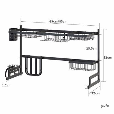 China Sustainable Black Stainless Steel Above New Sink Dish Rack With High Quality for sale