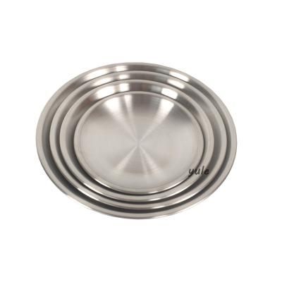 China 18/8 Kitchen Dinnerware Round Metal Eco Friendly Dinner Dishes For Serving, Snacking, Camping, And Dishwasher Safe for sale