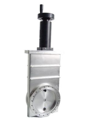 China Stainless Steel Pneumatic Gate Valve Silver Grey Matte Finishing Surface for sale