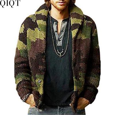 China Hot Mens Sweater Fashionable Mens Sweater Lapel Jacquard Anti-wrinkle Camouflage Sweaters Mens Knitwear Sweaters for sale