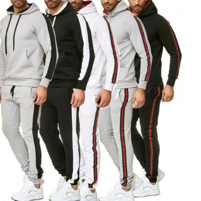 China Men's Casual Hooded Color Matching Thick Jogging Suits Antibacterial Men's Sports Two Pieces Sweater For Men for sale