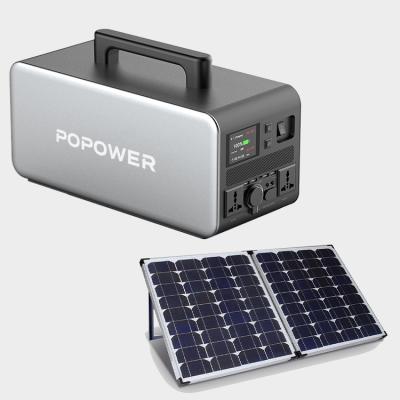 China Type C POPOWER 220v lifepo4 1500w portable power station portable solar generators power station with solar panel for sale