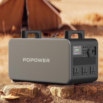 China AC 1000W 2000W Portable Solar Generator 1958Wh LiFePo4 Battery Outdoor Camping Power Station Type C POPOWER China Factory for sale