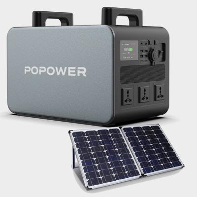 China Newest Type C POPOWER 2023 1000W 2000W 3000W Home Appliance Solar Power Generator Portable Outdoor Power Station for sale