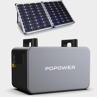 China OEM 3000W 2000W 1500W 1000W 500W 110V 220V 960000mAh Type C POPOWER 300W Outdoor Camping Power Station Solar Portable Power Station for sale